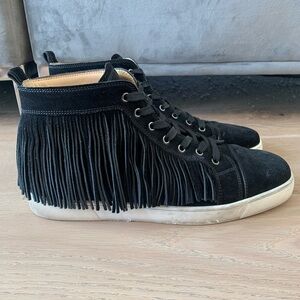 christian louboutin tassel black suede high top orlato rantus sz 46.5 13.5 men